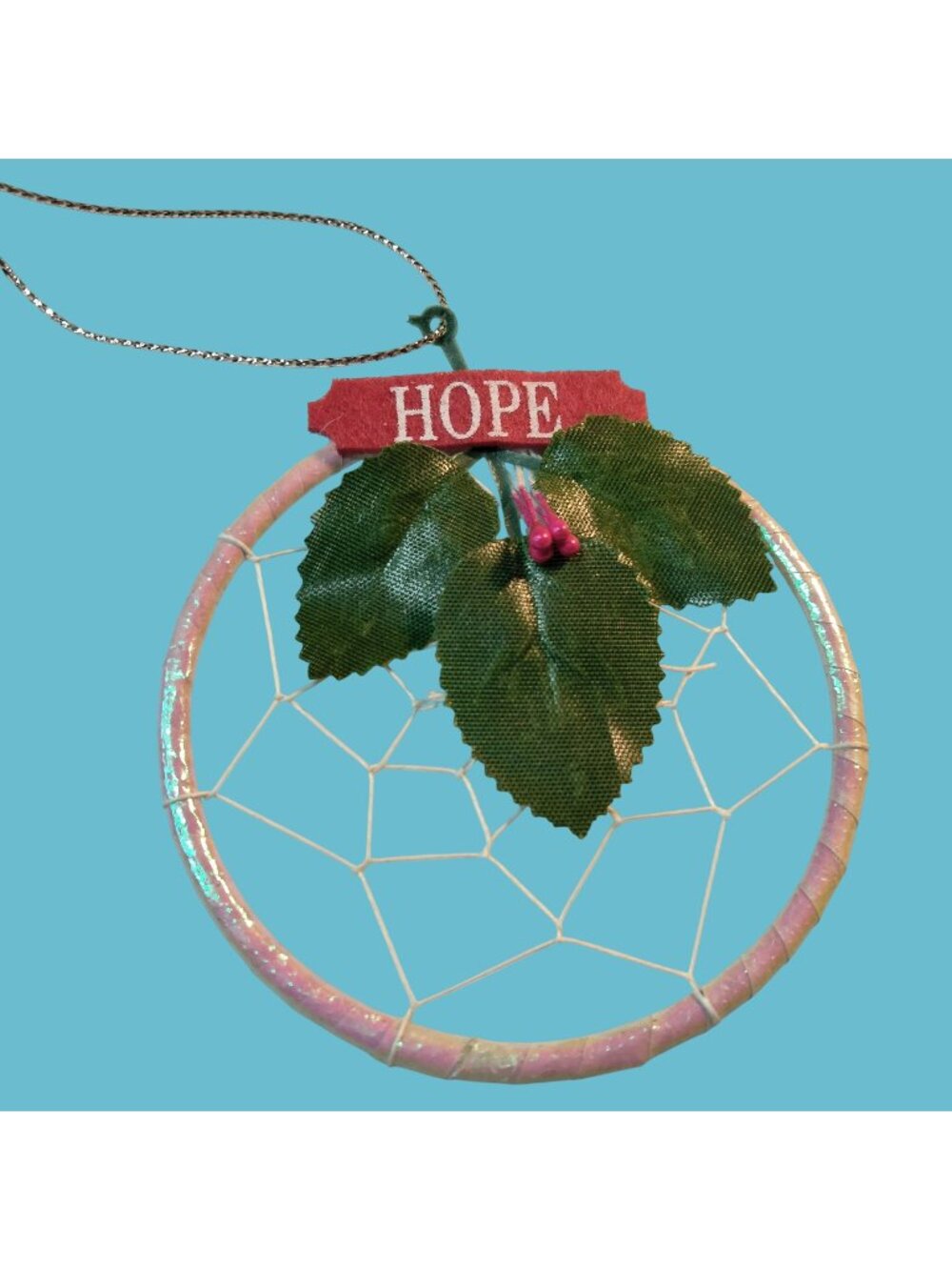 Dreamcatcher Ornament Set Candy Cane Pen Legend Card Hope Peace Holly Berry